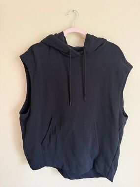 Athleta Black Sleeveless Hooded Top